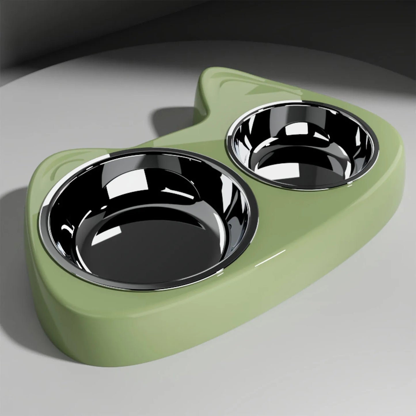 Cat Shaped Double Feeding Bowl