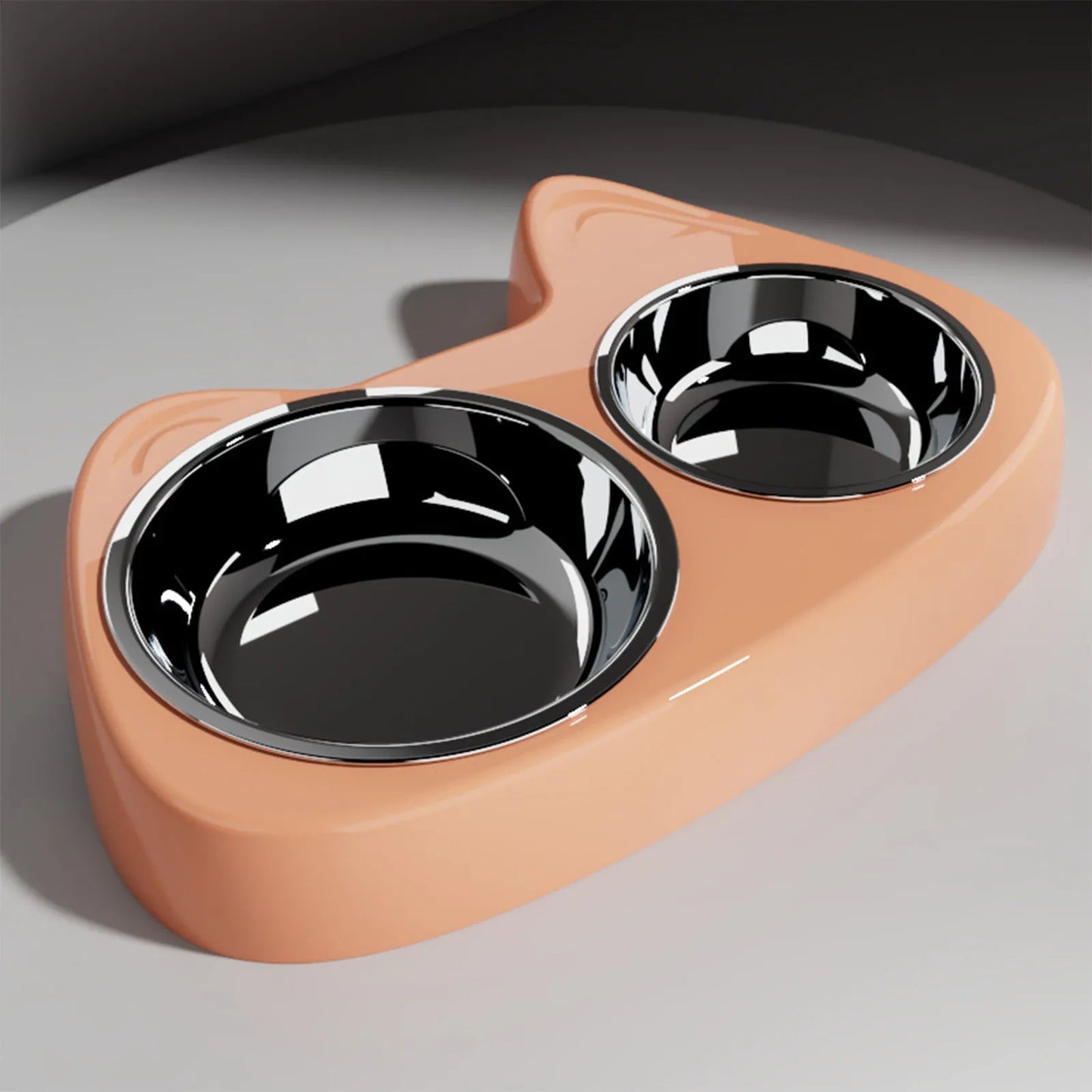 Cat Shaped Double Feeding Bowl