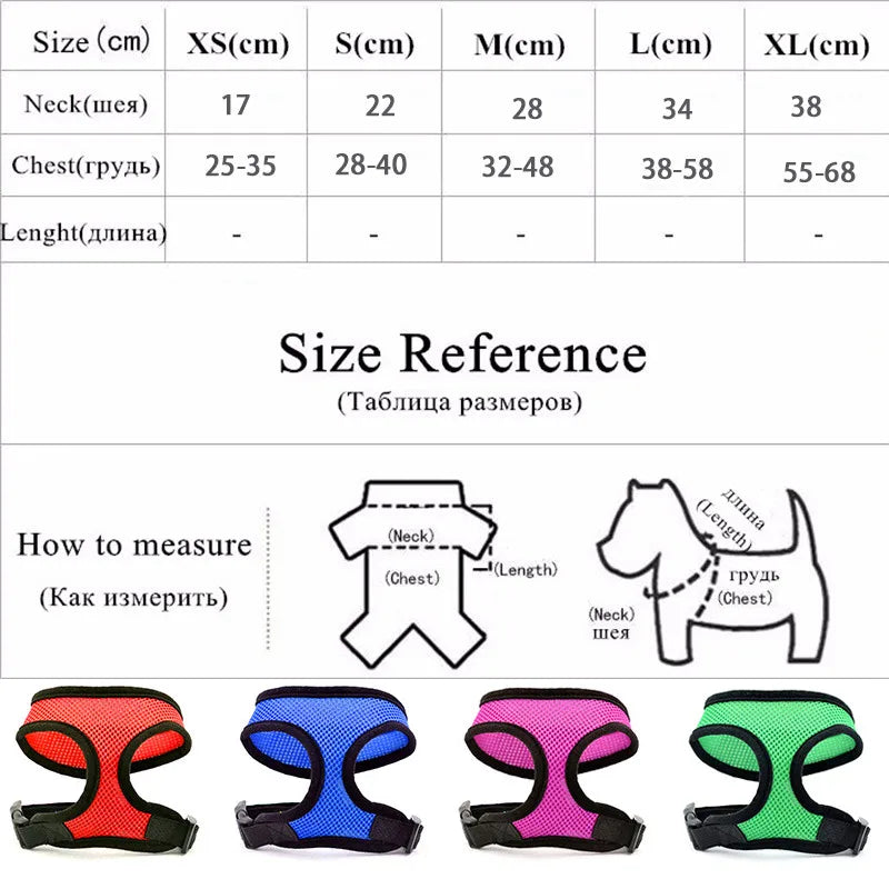 Dog Puppy Breathable Mesh Harness