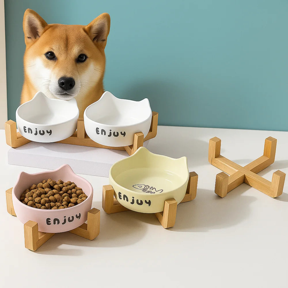 Cat Shaped Ceramic Bowl