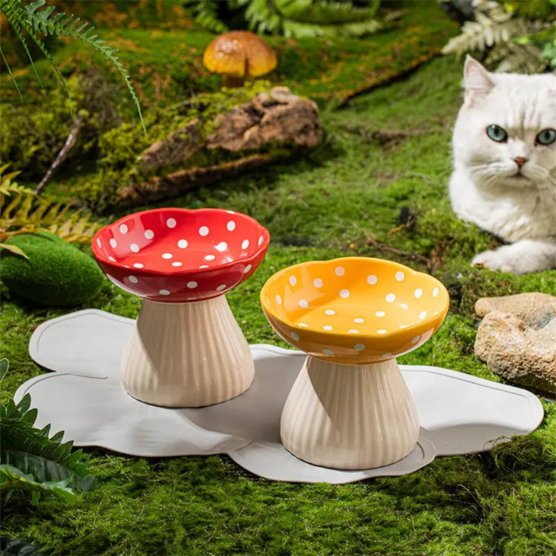 Mushroom Ceramic Pet Bowl