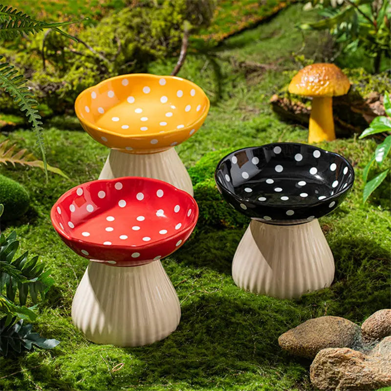 Mushroom Ceramic Pet Bowl