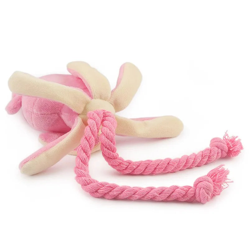 Pink Squid Squeeky Chew Toy