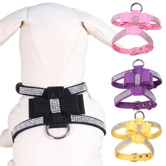 Bow Bling Glitter Rhinestone Dog Harness