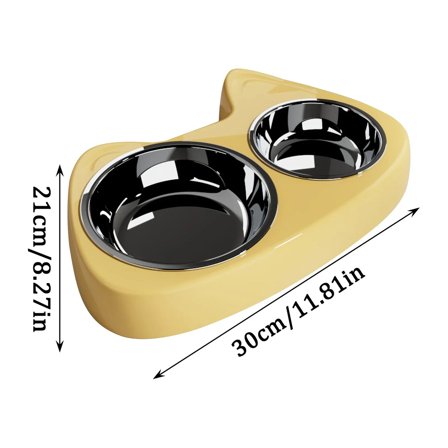 Cat Shaped Double Feeding Bowl